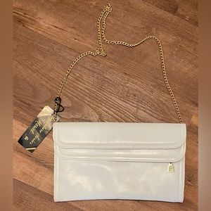 signature by Marcel white leather double compartment chain purse bag vintage